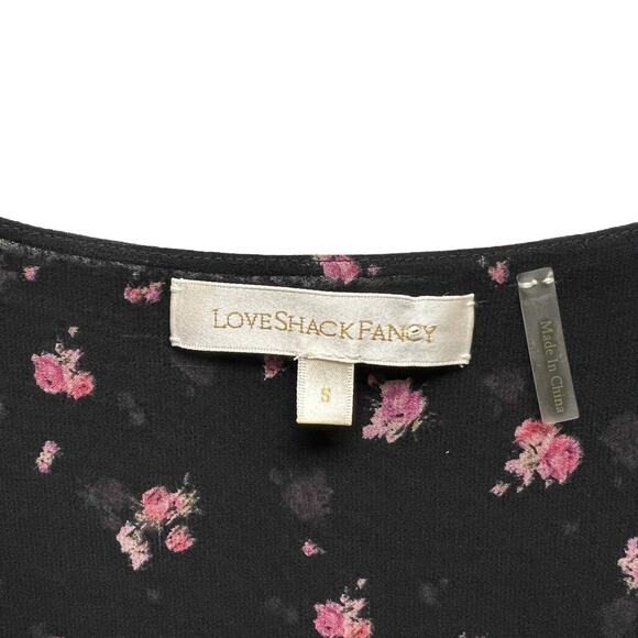 LoveShackFancy Cora Dress in Floral Black Women’s Size Small - Picture 7 of 12
